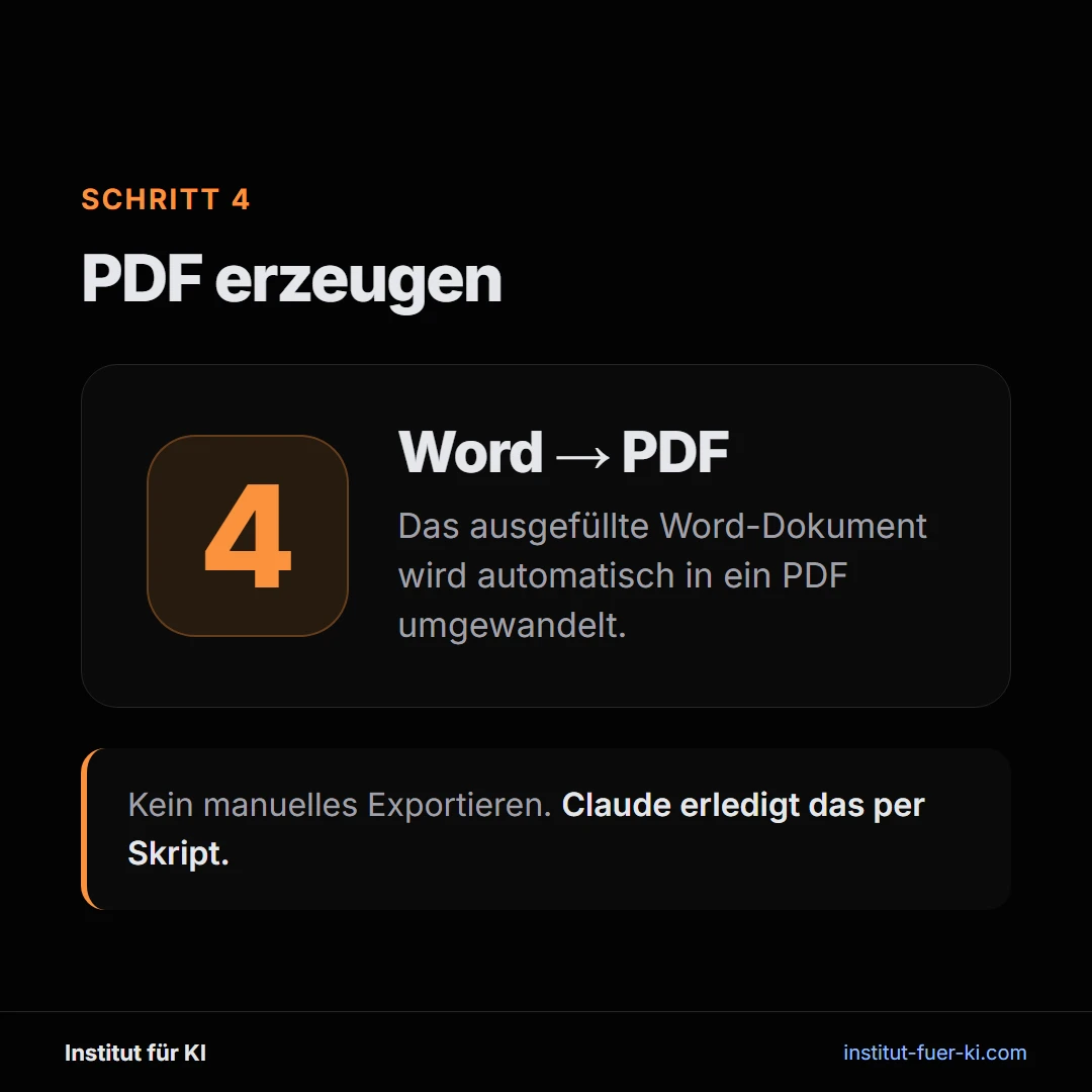 Schritt 4: Aus dem ausgefüllten Word-Dokument wird automatisch ein PDF